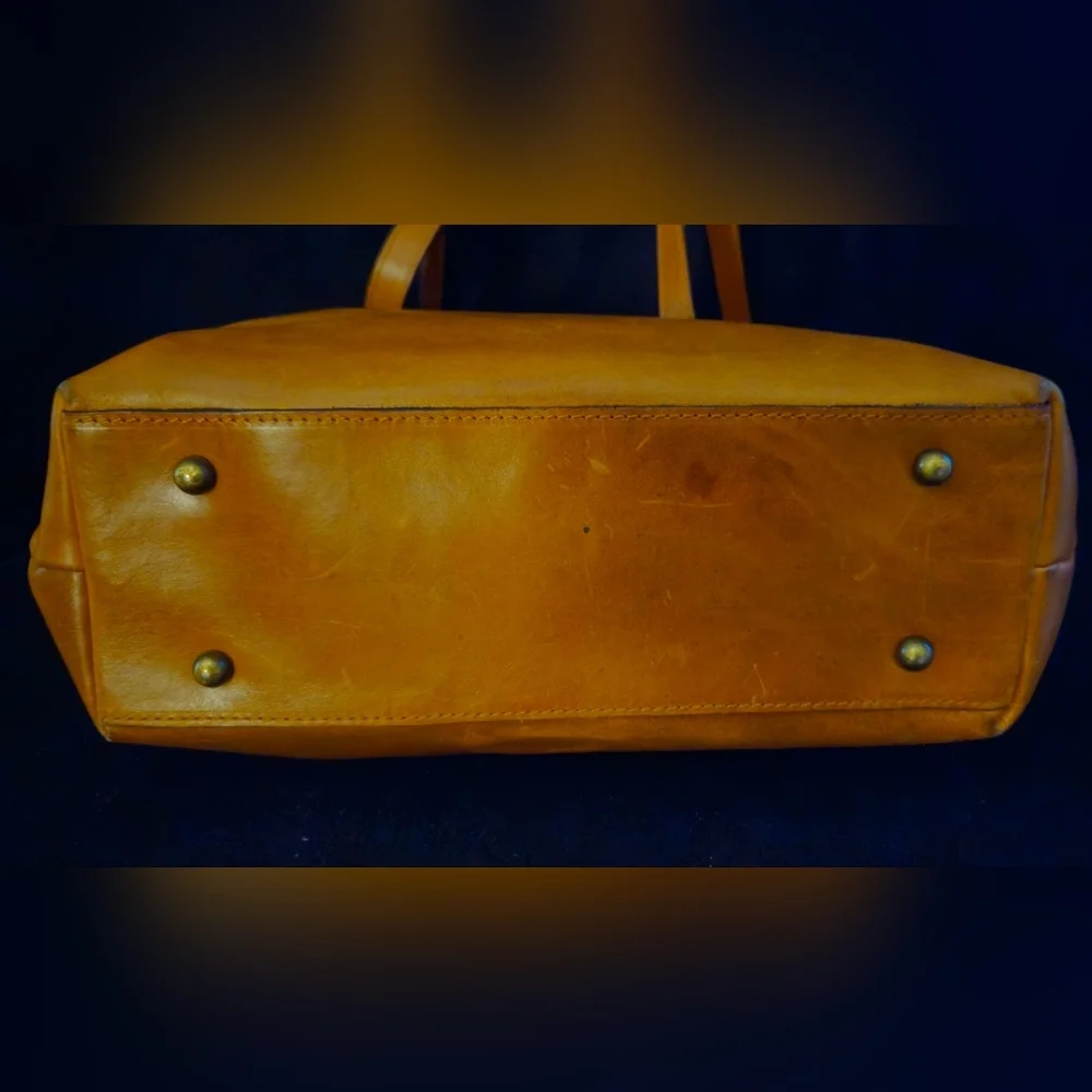 Patricia Nash Cognac Tan Leather Satchel-Shoulder Bag